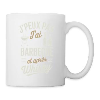 I Can't I Have BBQ und Whiskey Humor Geschenk - Tasse - Weiß - Rechts