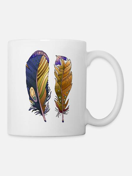 Feder - Tasse - Weiß