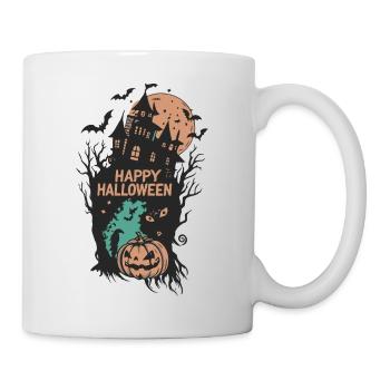 Halloween Manoir Sombre et Citrouille - Mug blanc - blanc - Droite