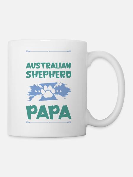 australischer shäferhund hunde papa - Tasse - Weiß