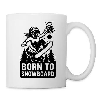 Né pour le snowboard - Mug blanc - blanc - Droite