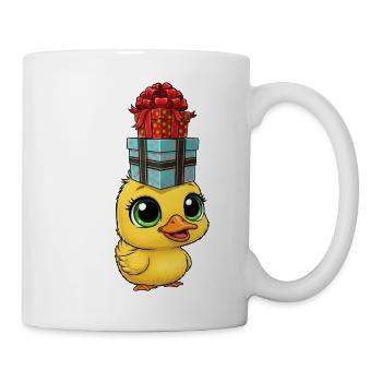 Lustige Weihnachtsente Balancieren Artist Cartoon - Tasse - Weiß - Rechts