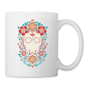 Sugar Skull Floral Crown - Mug - white - Right