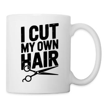 Je me coupe les cheveux moi-même - Mug blanc - blanc - Droite