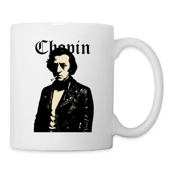 Chopin Noir Rebell Lederporträt - Tasse - Weiß - Rechts