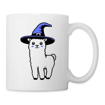 Cute Alpaca Llama Witch Hat Halloween Costume - Mug - white - Right