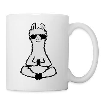 Lama Cool Zen Meditation Sonnenbrille Entspannt - Tasse - Weiß - Rechts