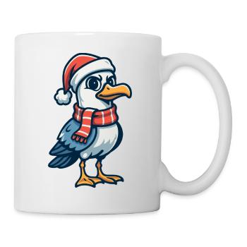 Seagull with Christmas Hat - Mug - white - Right