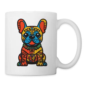 Französische Buldogge Hund Halloween Lustig - Tasse - Weiß - Rechts