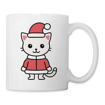 Cuddly cat in Christmas look - Mug - white - Right