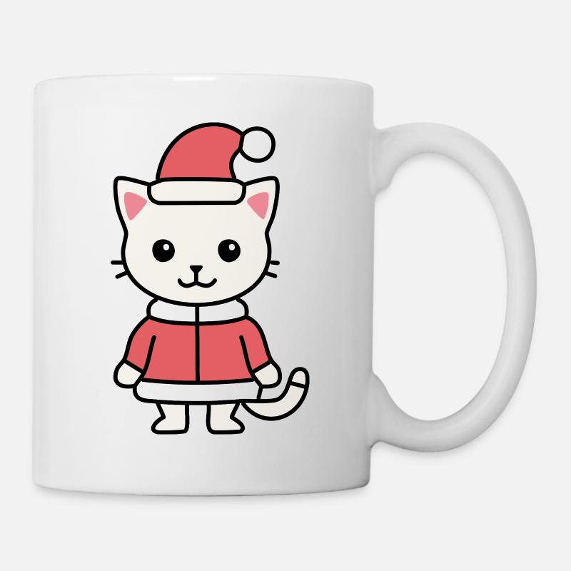 Chat câlin au look de Noël - Mug blanc - blanc