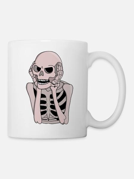 Ängstliche Skelettskizze - Tasse - Weiß