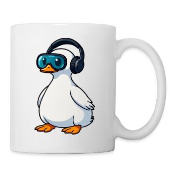 Mignon canard gamer gamer dessin animé réalité virtuelle - Mug blanc - blanc - Droite