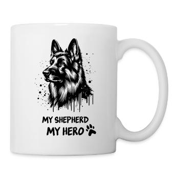 My Shepherd, My Hero – German Shepherd Dog Design - Mug - white - Right