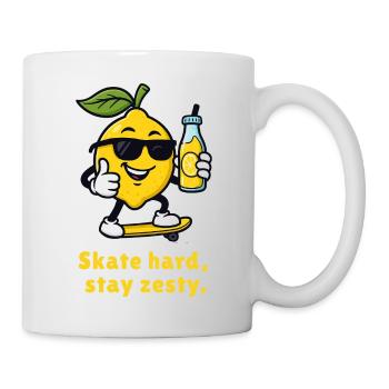 Citron sur Skateboard – Style Piquant - Mug blanc - blanc - Droite
