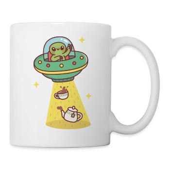 Funny Alien Abducts Tea and Teapot - Mug - white - Right