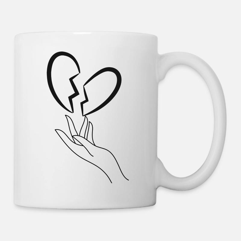 Cœur brisé - Mug blanc - blanc