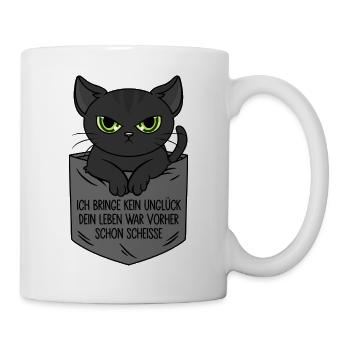 I Bring No Bad Luck Black Cat Breast Bag - Mug - white - Right