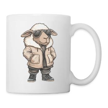 Schaf Cool Winter - Tasse - Weiß - Rechts