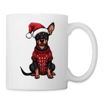 Dobermann Hund Weihnachten - Tasse - Weiß - Rechts