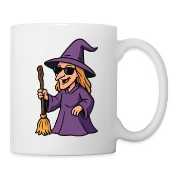 Sunglasses Witch with Broom - Mug - white - Right