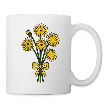 gelber Blumenstrauß - Tasse - Weiß - Rechts