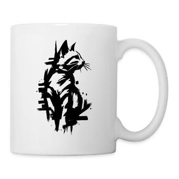 Cat Black Graffiti Design - Mug - white - Right