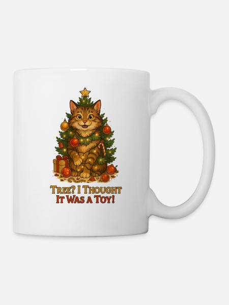 Hangover in the Christmas tree joke - Mug - white