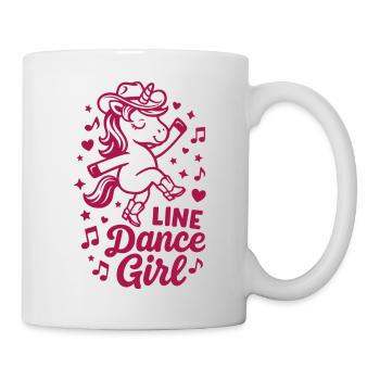 Fille de danse en ligne - Danse avec le cœur - Licorne de la musique - Mug blanc - blanc - Droite