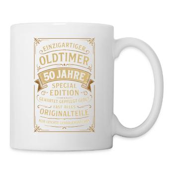50th Birthday 50s 50th 50th 50th Anniversary Classic Car - Mug - white - Right