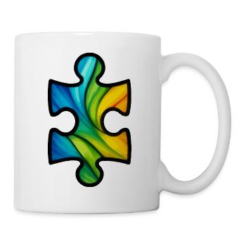 Puzzleteil zum Autismus-Bewusstsein - Tasse - Weiß - Rechts