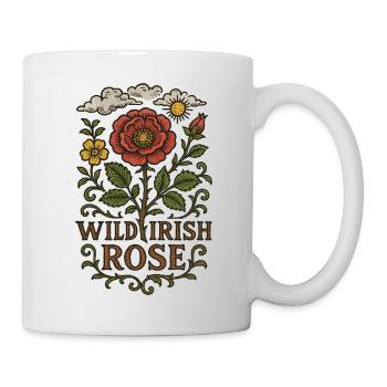 Wild Irish Rose Vintage Floral - Mug - white - Right