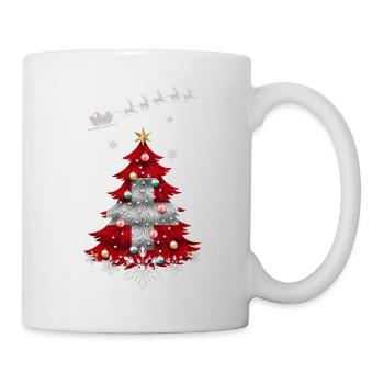 Sapin de Noël avec drapeau suisse - Mug blanc - blanc - Droite