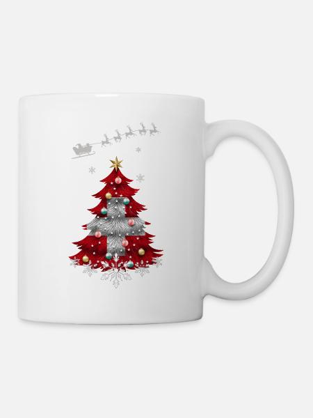 Weihnachtsbaum mit Schweizer Fahne - Tasse - Weiß
