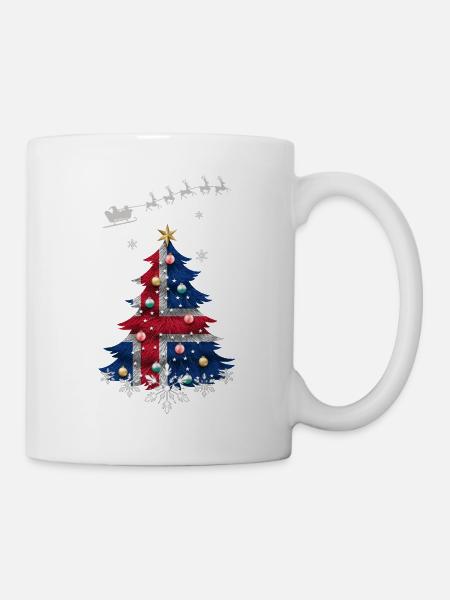 Weihnachtsbaum mit Island-Flagge - Tasse - Weiß