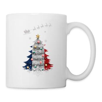 Weihnachtsbaum mit Frankreich-Flagge - Tasse - Weiß - Rechts