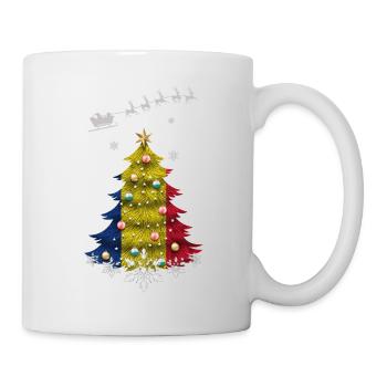 Christmas tree with Romania flag - Mug - white - Right
