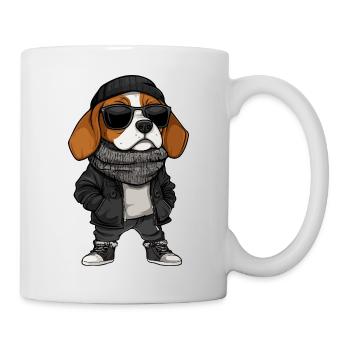 Beagle Dog Cool Winter - Mug - white - Right