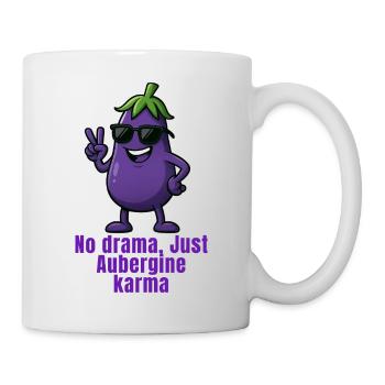 Aubergine No Drama Karma karikatur  - Tasse - Weiß - Rechts