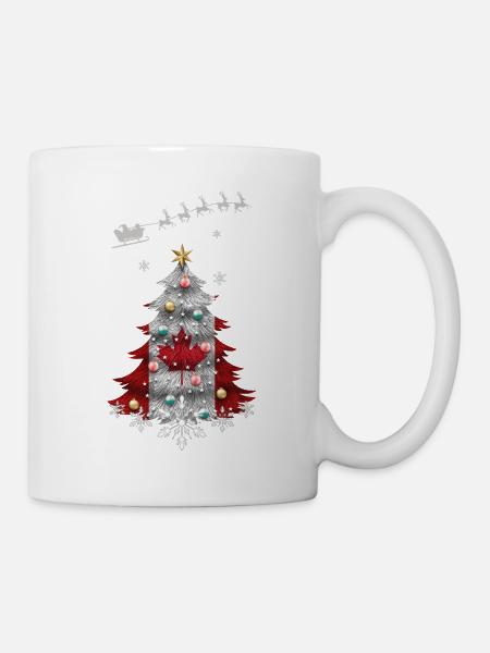 Weihnachtsbaum mit Kanada-Flagge - Tasse - Weiß