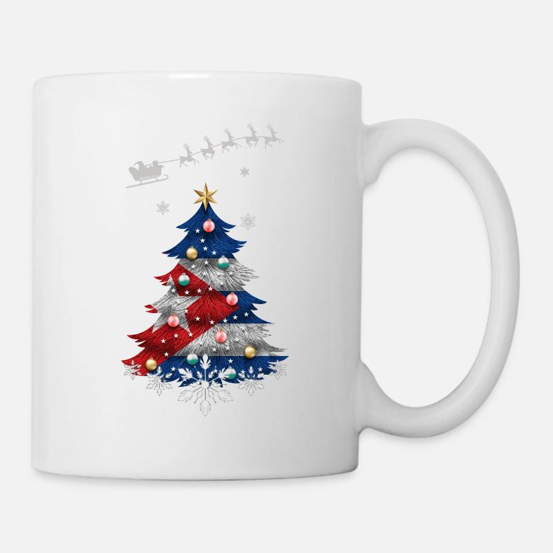 Christmas tree with Cuba flag - Mug - white