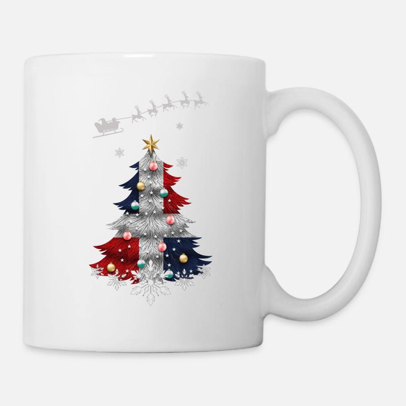 Christmas tree with Dominican Republic flag - Mug - white