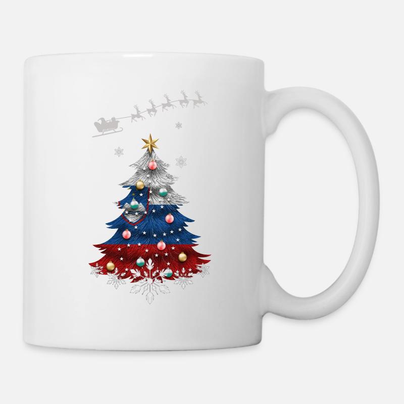 Christmas tree with Slovenia flag - Mug - white