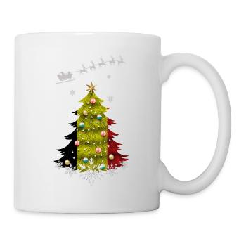 Weihnachtsbaum mit belgischer Flagge - Tasse - Weiß - Rechts