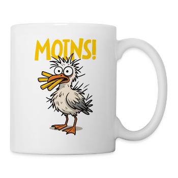 Moins Komische Möwe Mit Pommes - Tasse - Weiß - Rechts