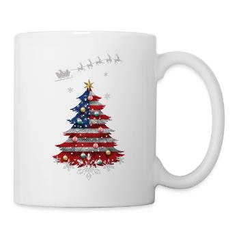 Christmas tree with USA flag - Mug - white - Right
