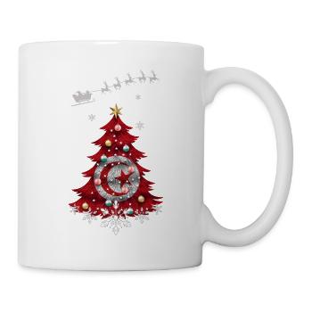 Weihnachtsbaum mit tunesischer Flagge - Tasse - Weiß - Rechts