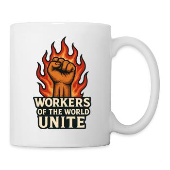 Fists and flames – Arbeiterwelt Unite - Mug - white - Right