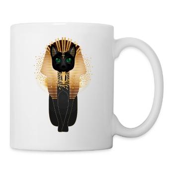 Majestätische ägyptische Katze mit Ornamenten - Tasse - Weiß - Rechts