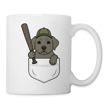 Chien joueur de poche baseball - Mug blanc - blanc - Droite